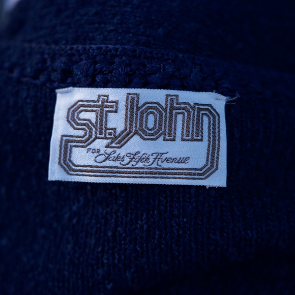 Vintage St. John For Saks Fifth Ave Blue Knitted Skirt & Sweater Set Woman's S - Picture 17 of 17